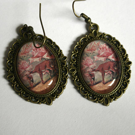Crotte de Poule-boucles d'oreilles fantaisie biche-image originale
