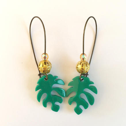 Boucles d'oreilles monstera