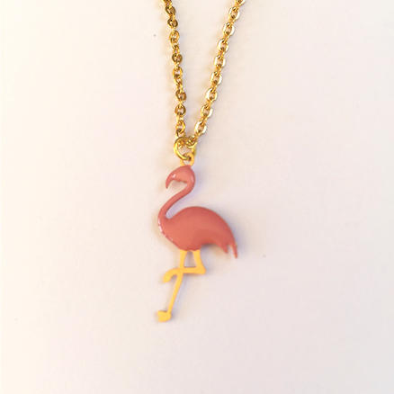 Collier flamant  rose