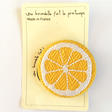 Badge brodé citron