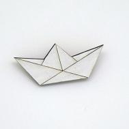 broche fantaisie bateau origami bois decoupe laser