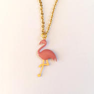 Collier flamant  rose