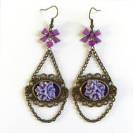 Boucles d'oreilles fleurs anciennes